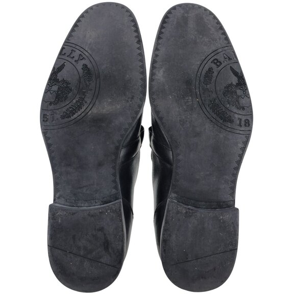 Bally Switzerland Men\'s size 7D Black Leather Logo Plate Bit Loafers Dress Shoes main image 7